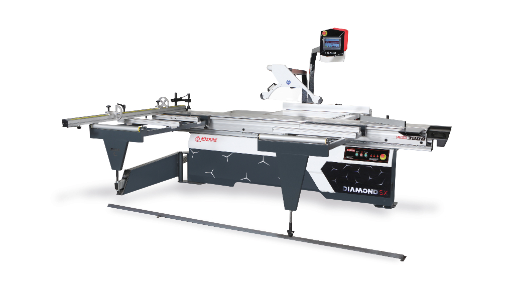 MZK 3800 DIAMOND SX – Circular Industrial de formatizat si debitat PAL MDF Lemn cu masa mobila 3800 mm, incizor, control PLC si reglaje complet motorizate